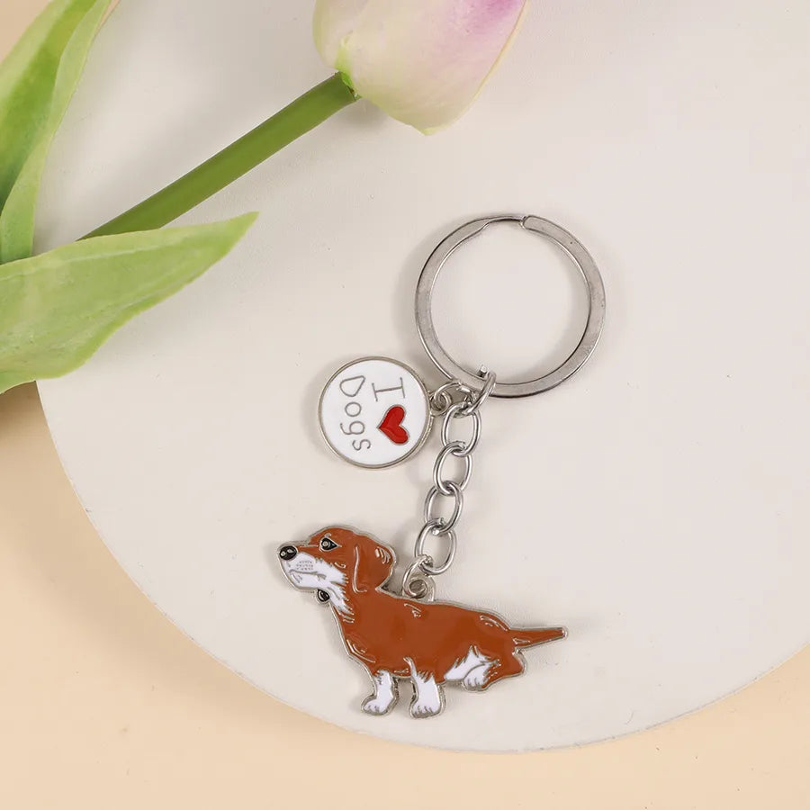 Cartoon Style Cute Dog Paw Print Metal Bag Pendant Keychain