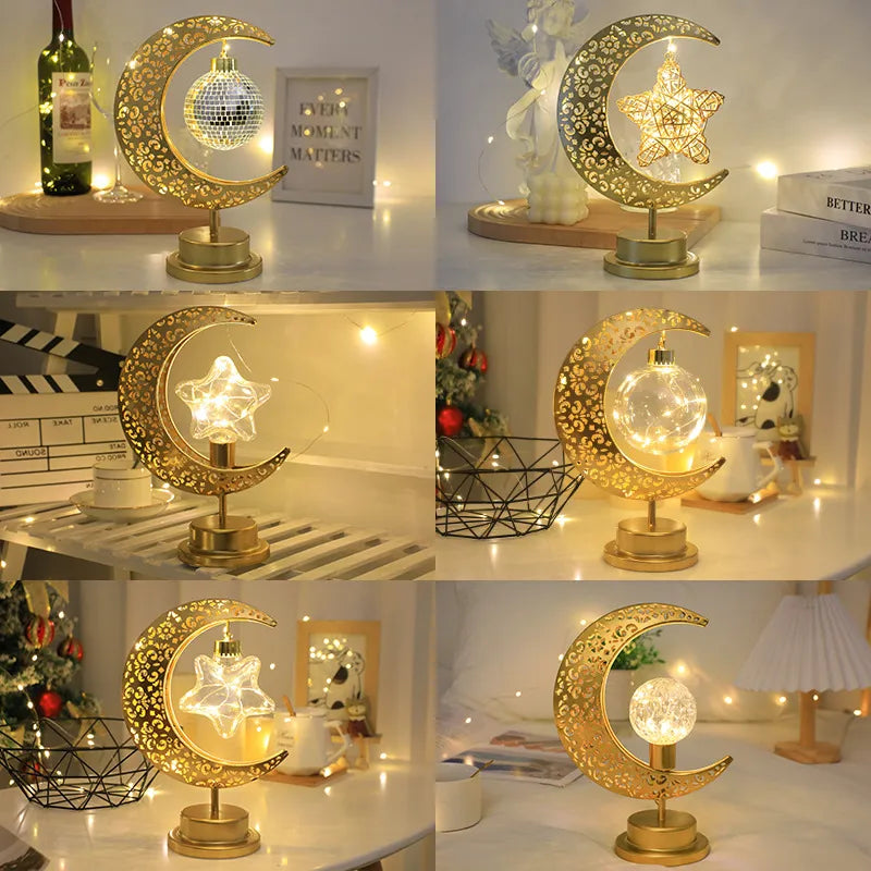 Casual Romantic Simple Style Moon Plastic Iron Indoor Party Night Lights Led Lights Night Lights