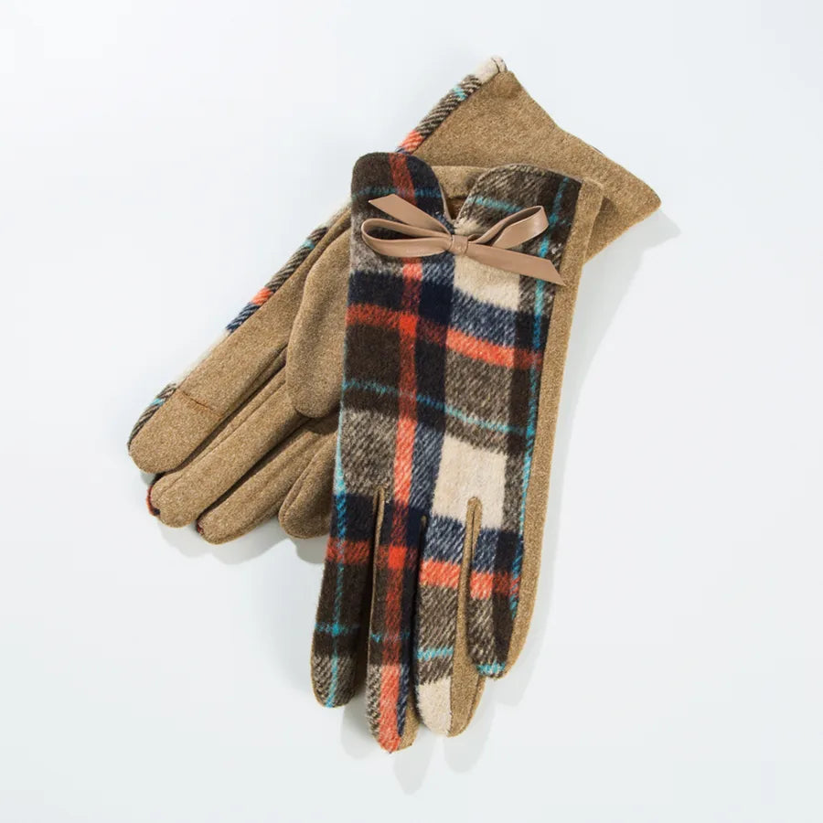 women's vintage style tartan cotton polyester gloves 1 pair