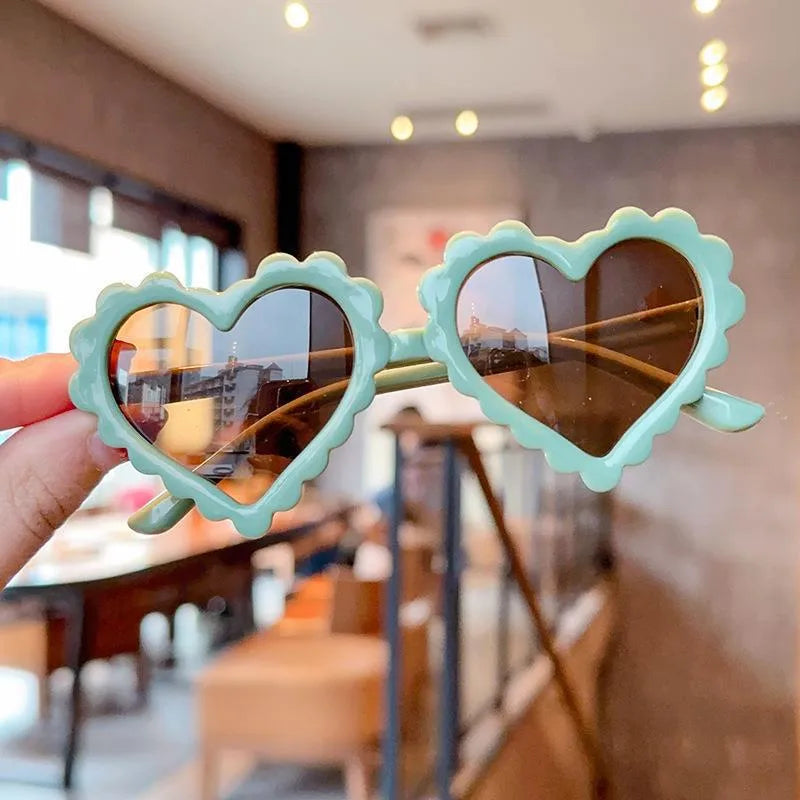 Elegant Simple Style IG Style Heart Shape Resin Special-Shaped Mirror Full Frame Kids Sunglasses