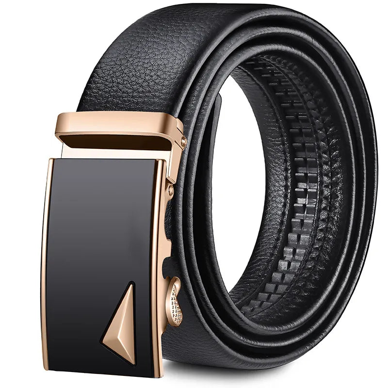 direct Belt Men's wholesale Youth Business soft leather 3.5 Automatic buckle Black Belt running Jianghu goods source