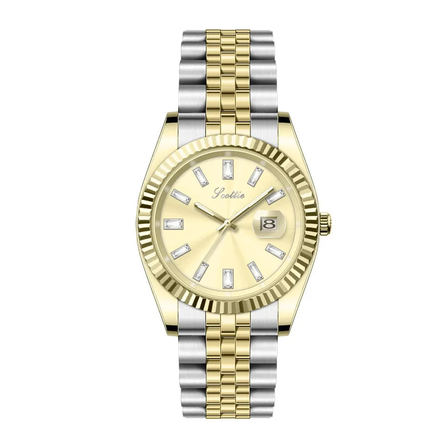 Casual Simple Style Commute Round Butterfly Double Snap Quartz Watch