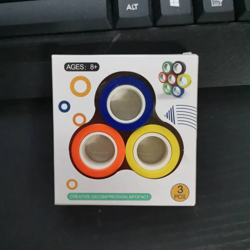 Spot wholesale fingertip gyro finger magnetic ring decompression toy magnetic ring gyro fingertip decompression magnetic