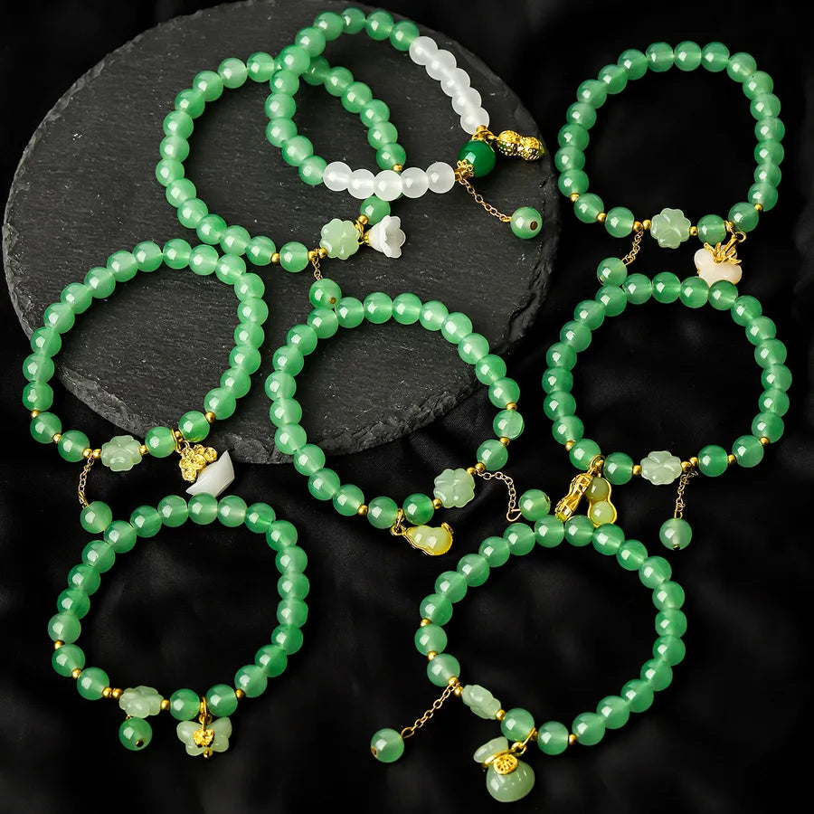 Elegant Classical Four Leaf Clover Butterfly Alloy Glass Beaded Bracelets Wholesale