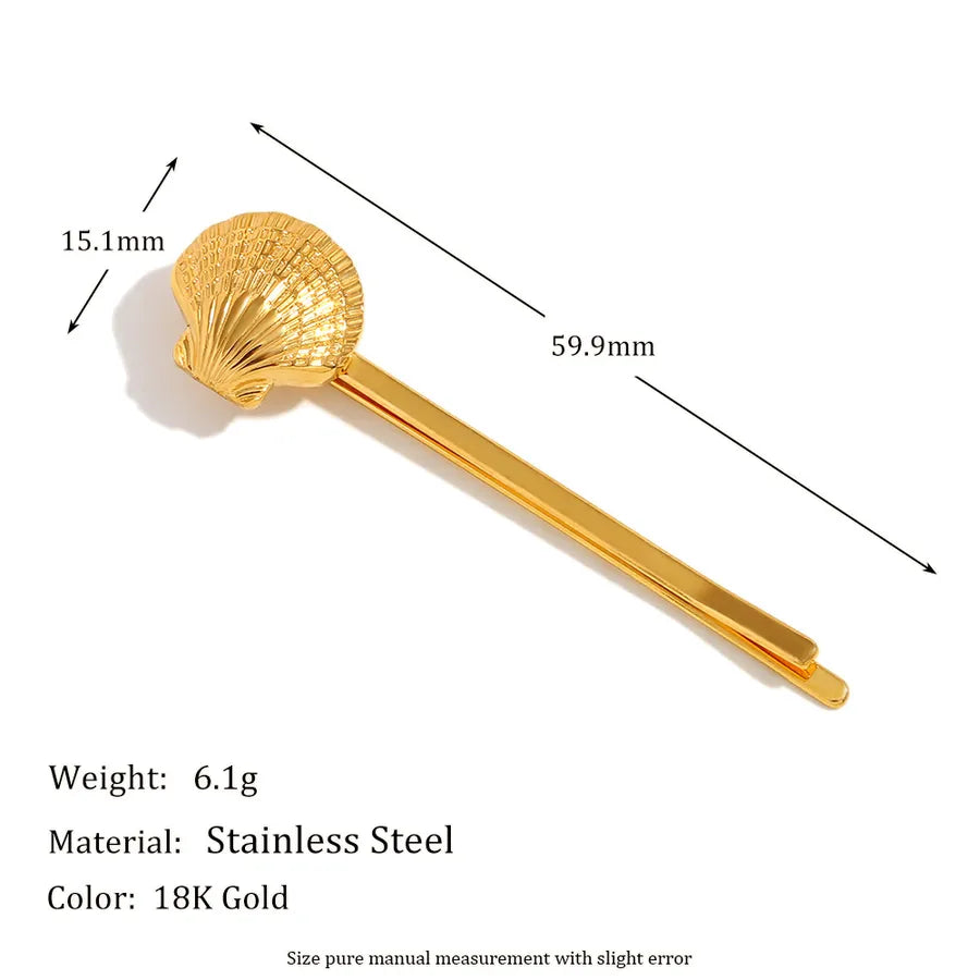 Vacation Classic Style Women's Shell 304 Stainless Steel Plating Hair Clip