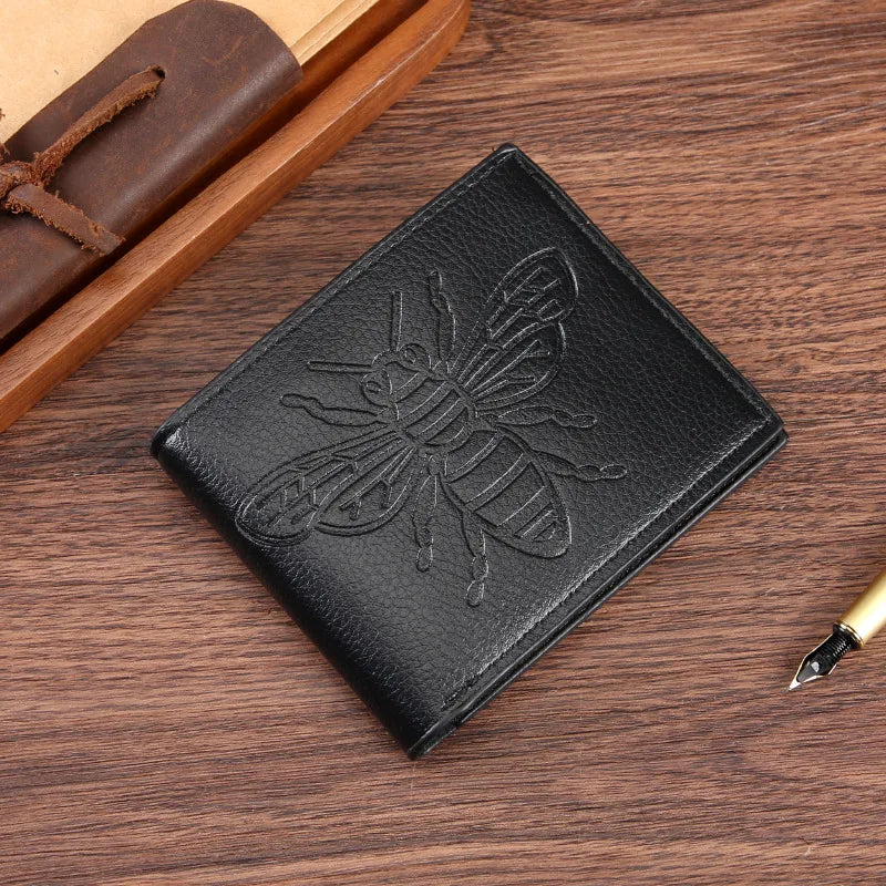 Men's Solid Color Pu Leather Open Small Wallets