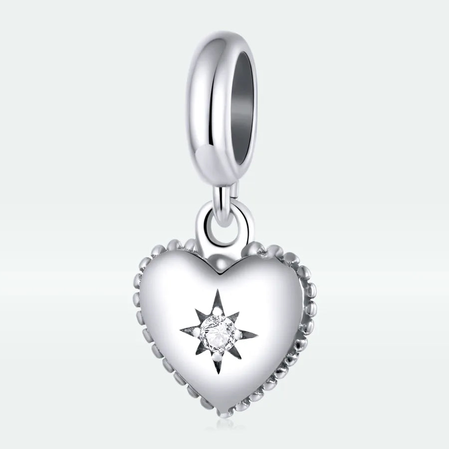 Aifule  Popular Pure Silver Star Love Pendant Bracelet S925 Zircon Star Heart Pendant Accessories
