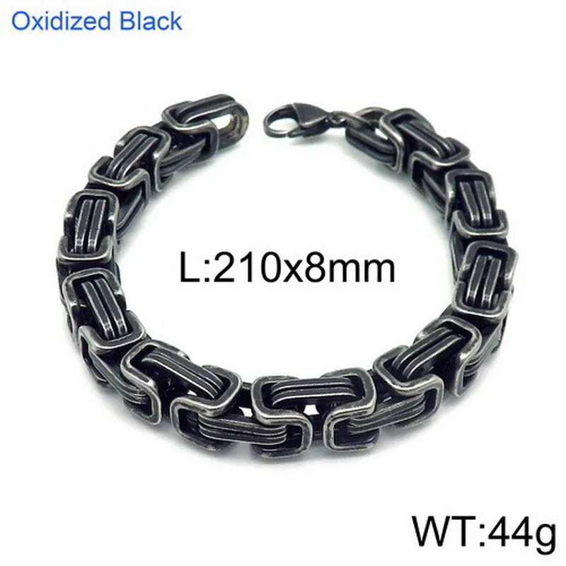 Retro Solid Color Titanium Steel Plating Men's Bracelets