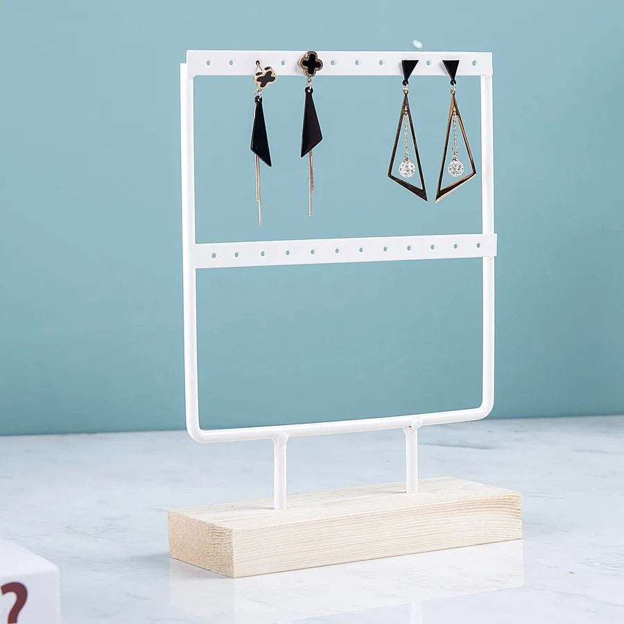 Wrought Iron Creative Earrings Pine Bottom Household Hanging Earrings Earrings Storage Jewelry Display Shelf Factory Wholesale