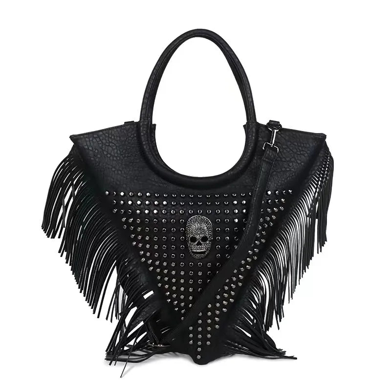 Halloween Men'S Large Pu Leather Solid Color Streetwear Zipper Tote Bag