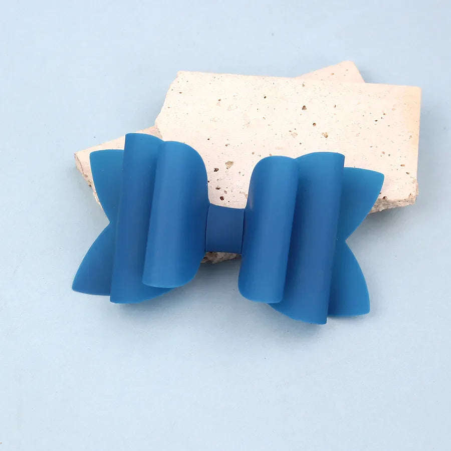 New Summer Fresh Pvc Bow Hairpin Candy Color Bow Hairpin Simple and Versatile