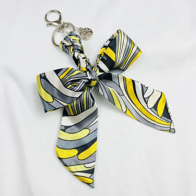 Sweet Simple Style Bow Knot Cloth Metal Unisex Bag Pendant Keychain