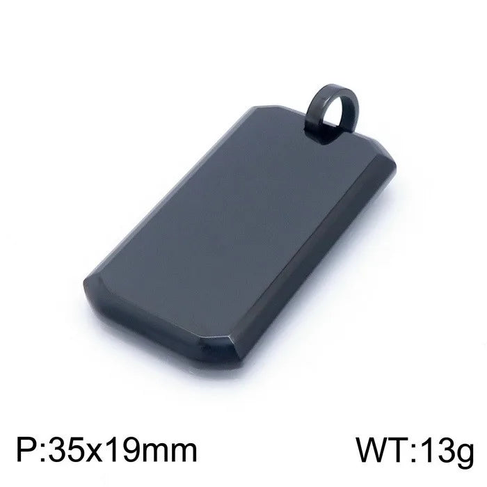 fashion rectangle titanium steel plating titanium steel pendant necklace 1 piece