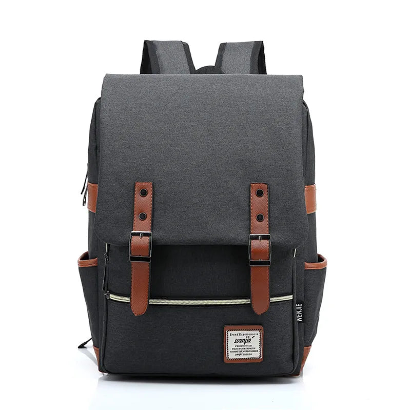 Unisex Solid Color Oxford Cloth Zipper Buckle Fashion Backpack School Backpack