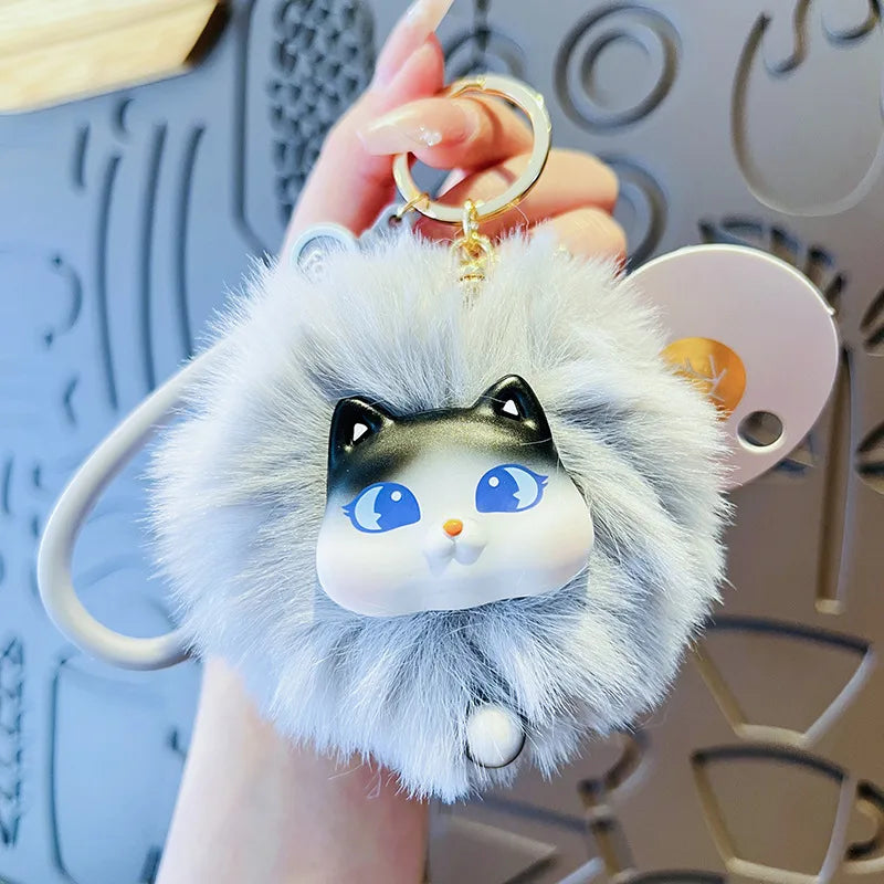 Creative Plush Cat Keychain Cute Cartoon Student Bag Pendant Doll Machine Small Gift