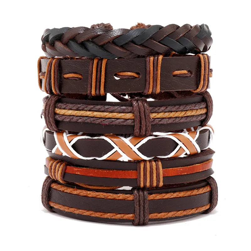 hip-hop solid color pu leather men's bangle 1 piece