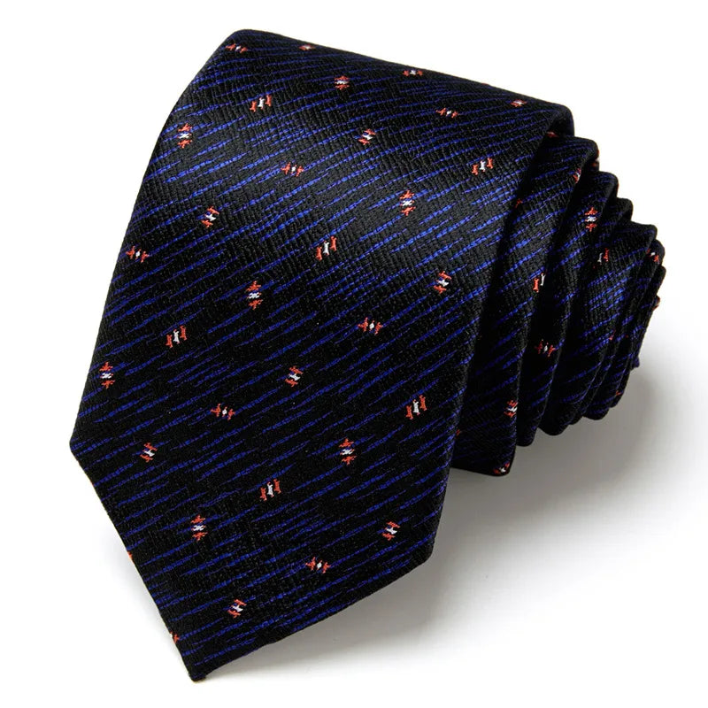 casual geometric waves polyester polyester yarn men's tie