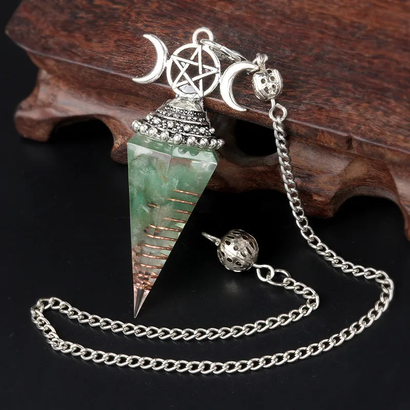 classic style color block semi-precious stone patchwork pendant necklace