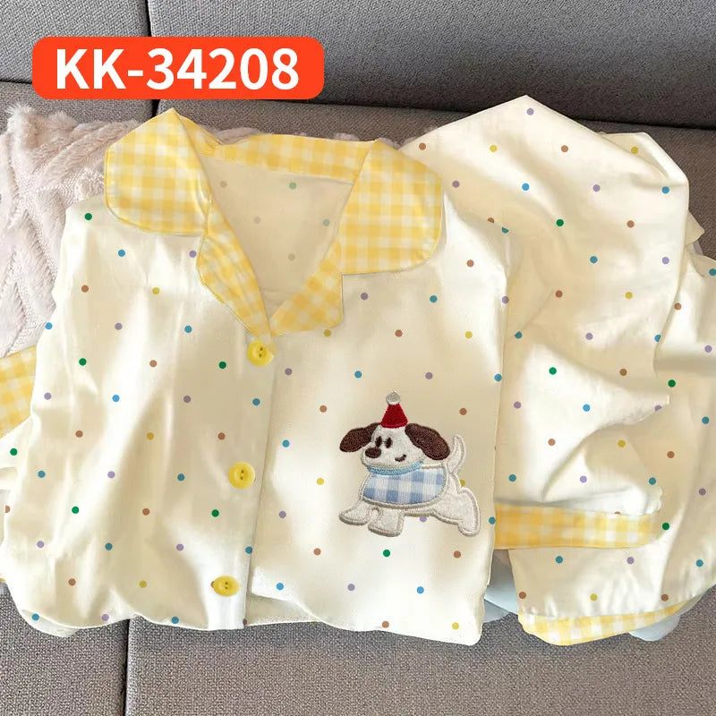 Purple Heart Sweet Style Women's Sleepwear Long Sleeve Home Clothes Spring Autumn High Sensation Dormitory Outdoor Wear Set