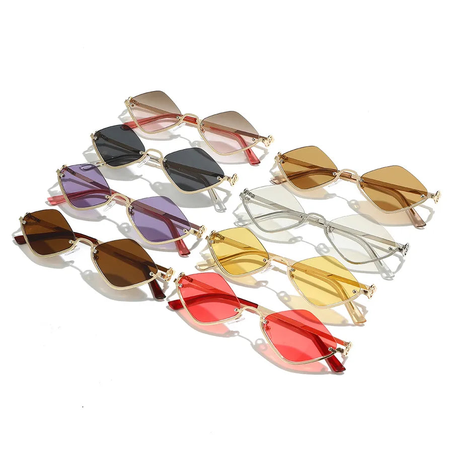Simple Style Classic Style Solid Color Ac Polygon Full Frame Women's Sunglasses