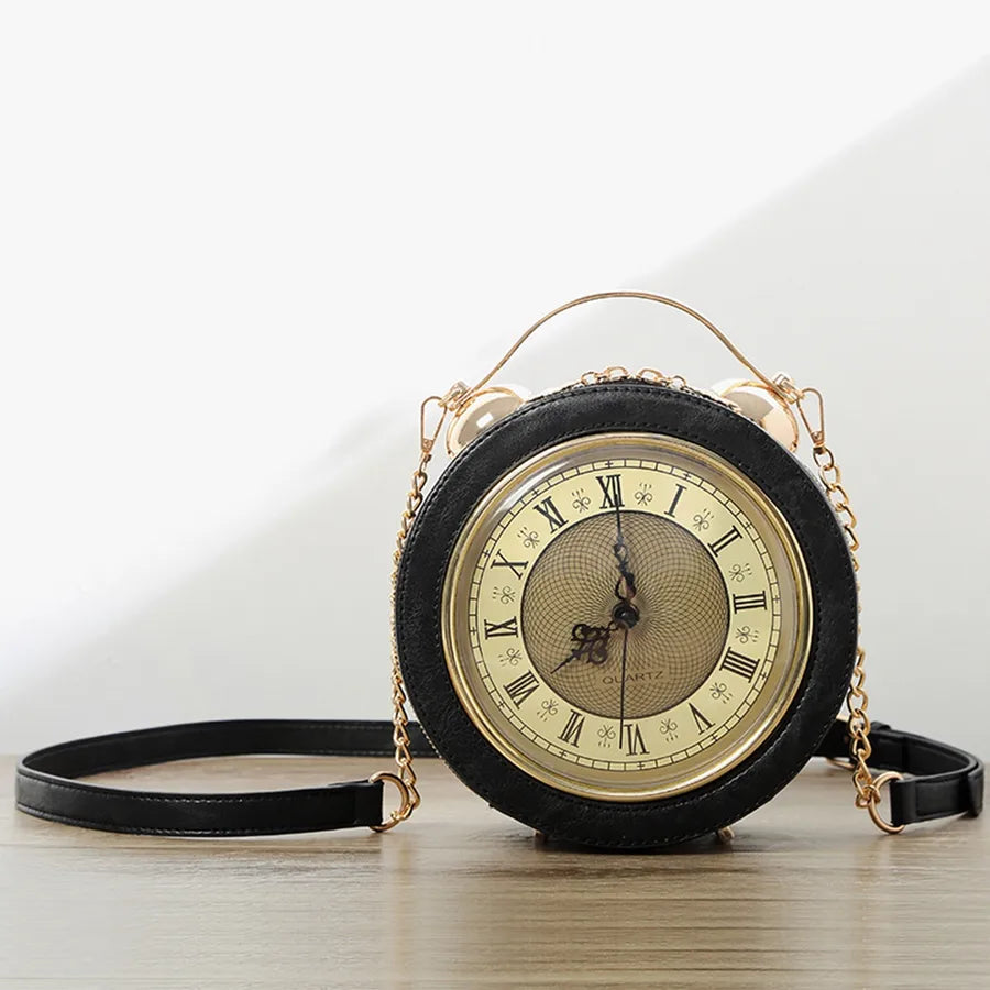 Vintage Handbag Round Clock Bag