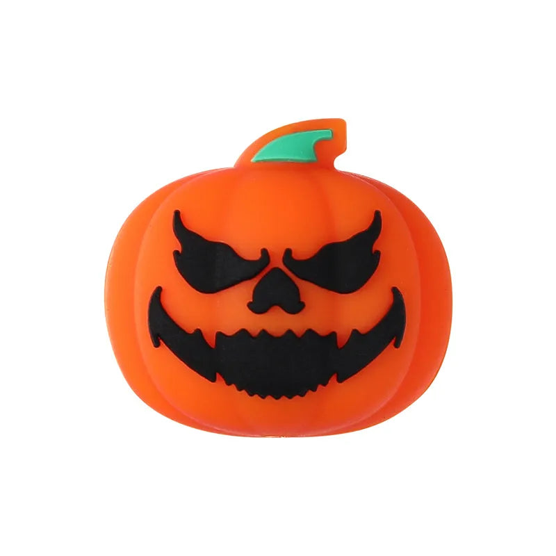 Halloween 3D Silicone Beads Loose Beads Creative Diy Bracelet Jewelry Food Grade Pumpkin Silicone Beads Skeleton Head Design
