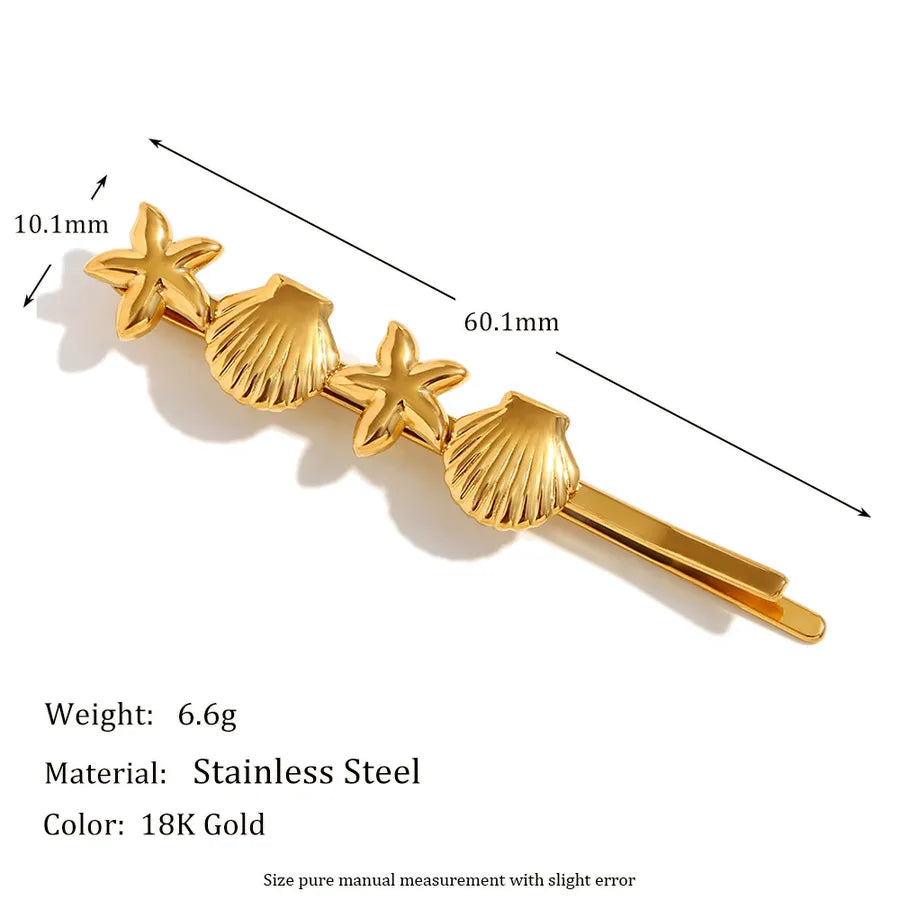 Vacation Classic Style Women's Shell 304 Stainless Steel Plating Hair Clip