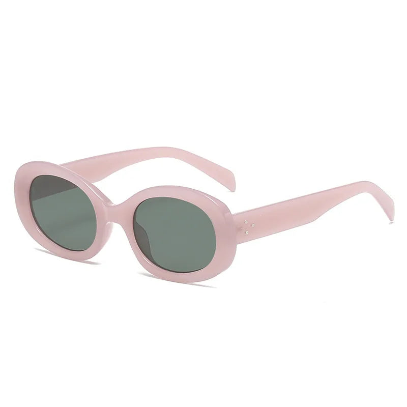 simple style solid color ac oval frame full frame men's sunglasses