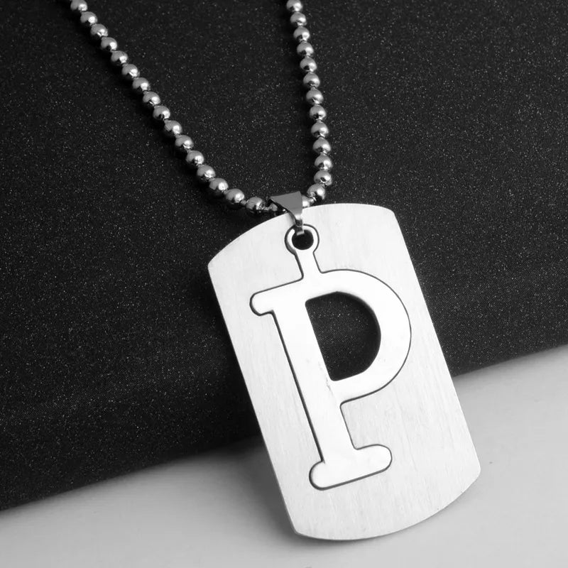 Hip-Hop Simple Style Letter 304 Stainless Steel Hollow Out Men's Pendant Necklace