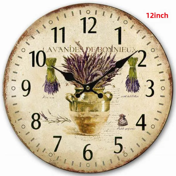 A generation of  wall clock retro simple wooden clock wall hanging decorative round clock creative mute clock