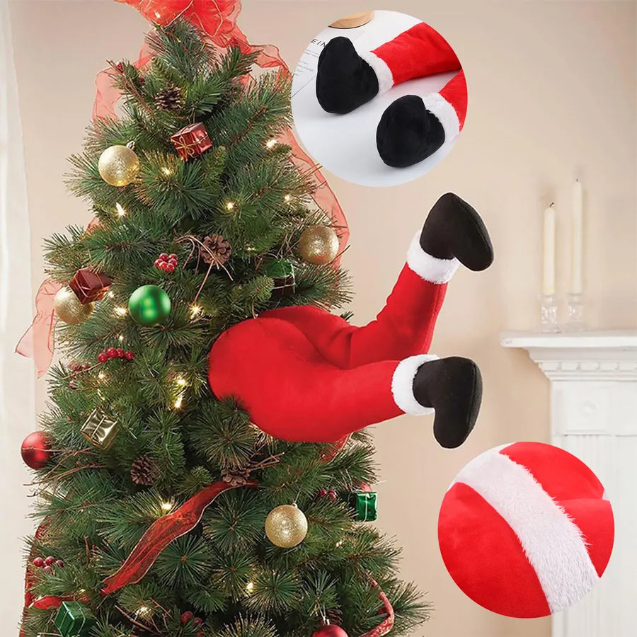 Christmas Tree Decoration Plush Elf Leg Home Decorations Santa Claus Fairy Tale Style Festive Polyester Artwork Hanging Ornament