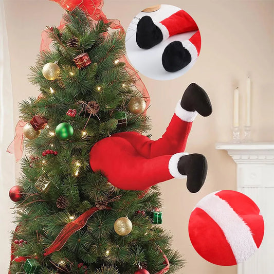 Christmas Tree Decoration Plush Elf Leg Home Decorations Santa Claus Fairy Tale Style Festive Polyester Artwork Hanging Ornament