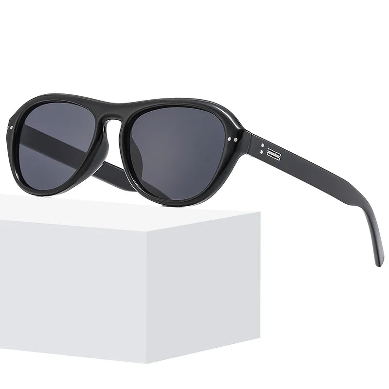 Simple Style Commute Solid Color Pc Oval Frame Full Frame Men's Sunglasses