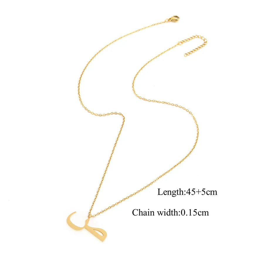 Wholesale Jewelry Casual Simple Style Arabic Letters 201 Stainless Steel 304 Stainless Steel cable chain Pendant Necklace