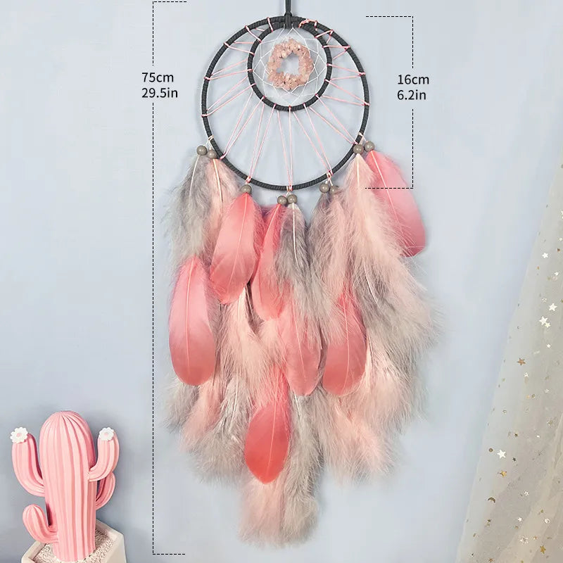 Simple Style Solid Color Feather Iron Dreamcatcher Wall Art