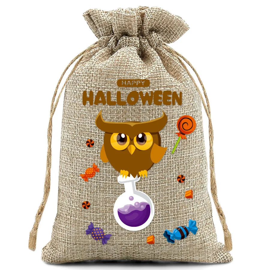 Halloween Linen Bag Easter Linen Bag Children Party Candy Storage Bag Festival Celebration Supplies Party Printing Material