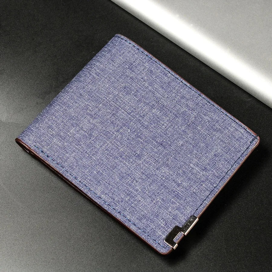 men's solid color oxford cloth magnetic buckle wallets
