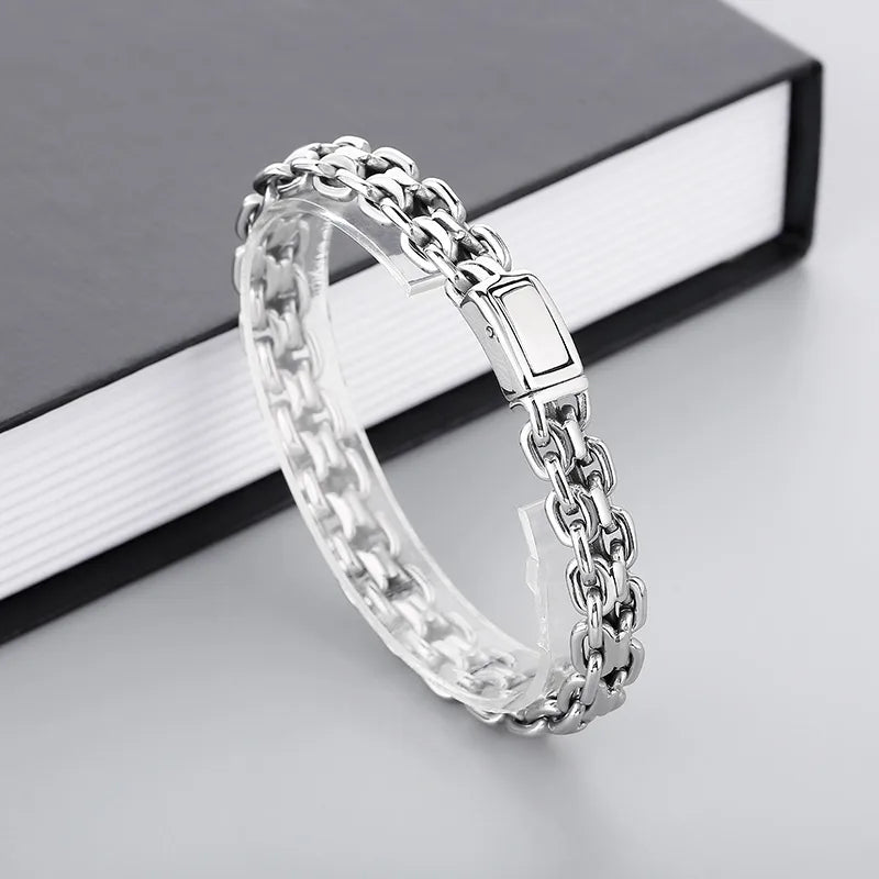 Simple Style Streetwear Solid Color Stainless Steel Men's Bracelets