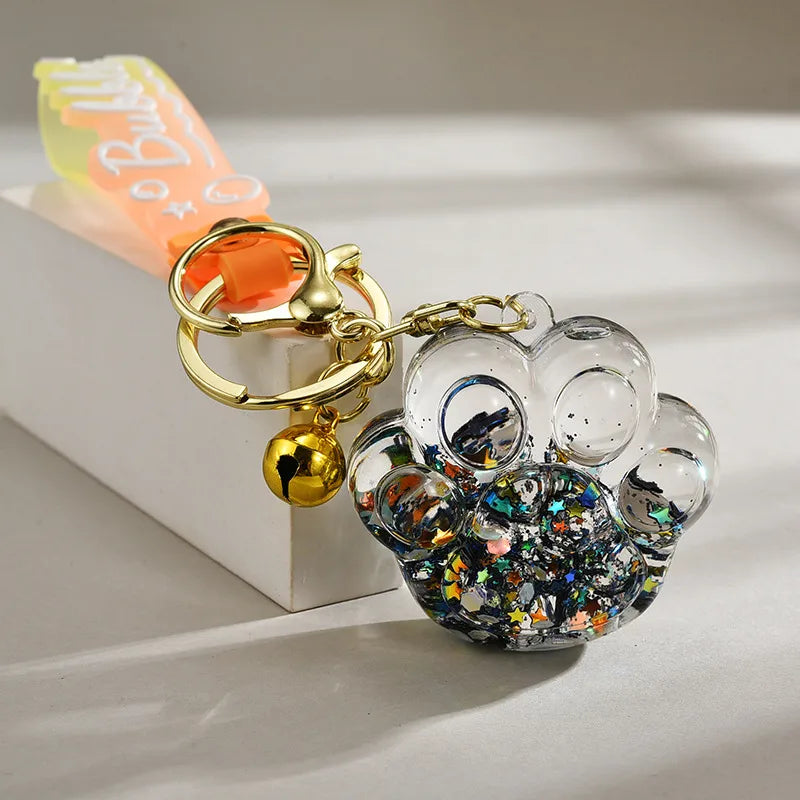 Cute Paw Print Arylic Unisex Keychain