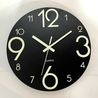 Retro Round Wood pendant Wall Clock Artificial Decorations