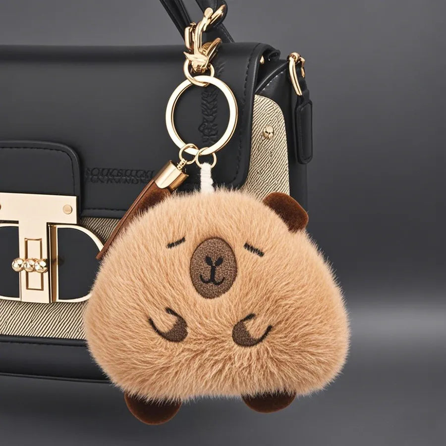 Cute Metal Keychain Pendant Beaded Bookbag Girl's Bag Charm  Style Cartoon Design Half Handmade Flower