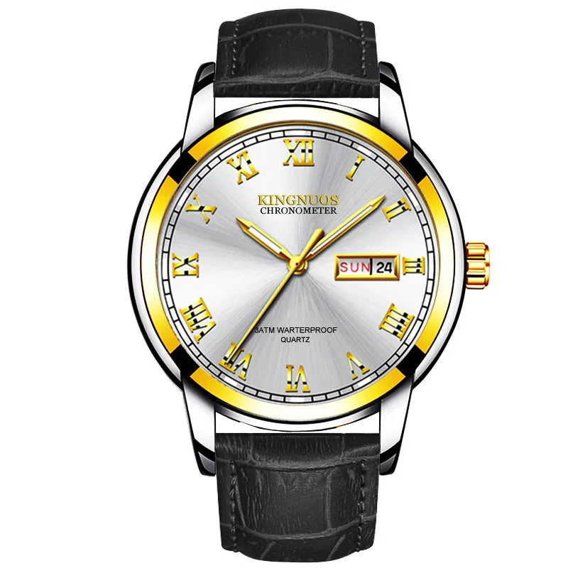 casual solid color double side snaps quartz men's watches