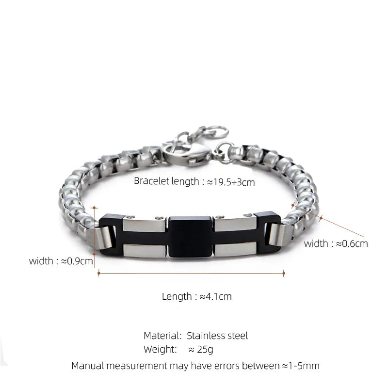 Hip-Hop Geometric 304 Stainless Steel Plating Men's Bracelets Men Chain Bracelets