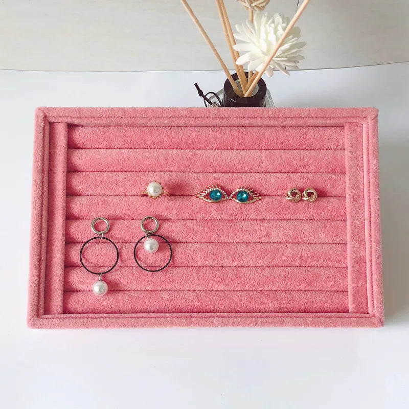 Small velvet ring plate earrings earrings plate empty plate jewelry display rack jewelry storage box tray wholesale