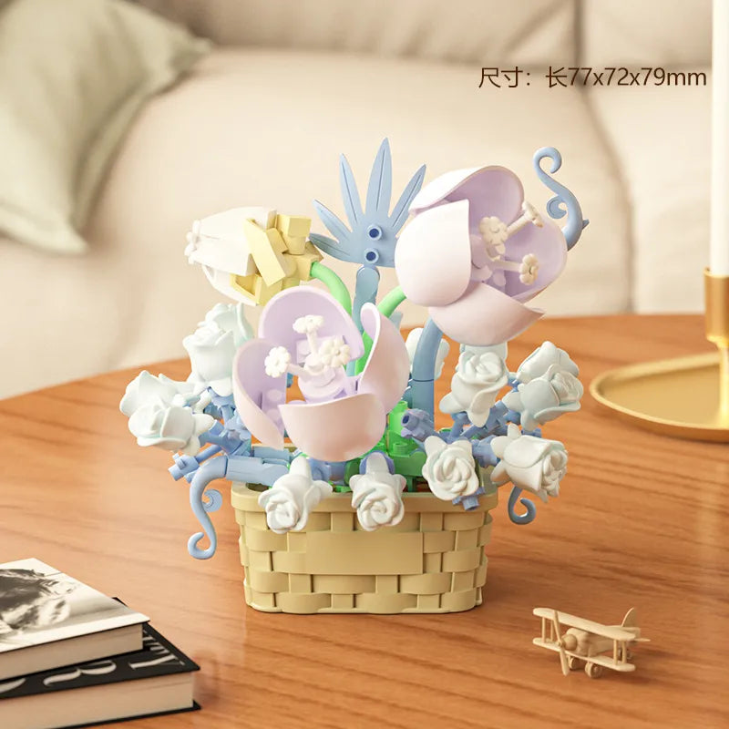 Kids(7-16Years) Flower Plastic Building Toys