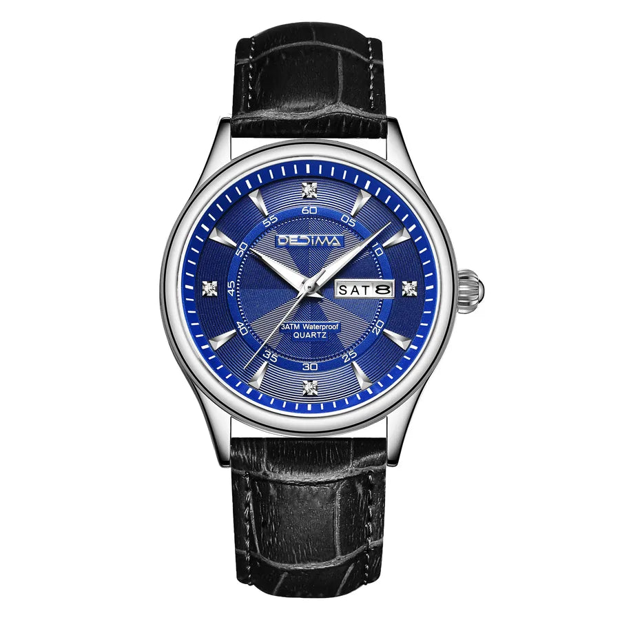 Casual Color Block Solid Color Butterfly Double Snap Quartz Men's Watches