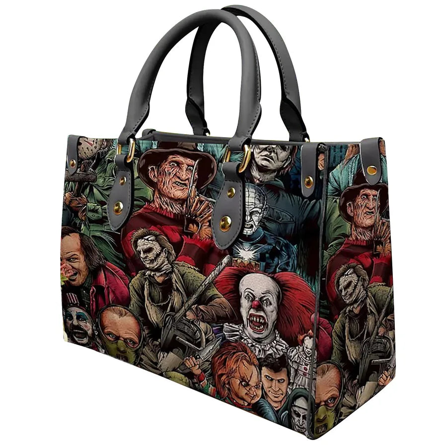 Halloween Women's Medium Pu Leather Letter Streetwear Square Hook Loop Tote Bag