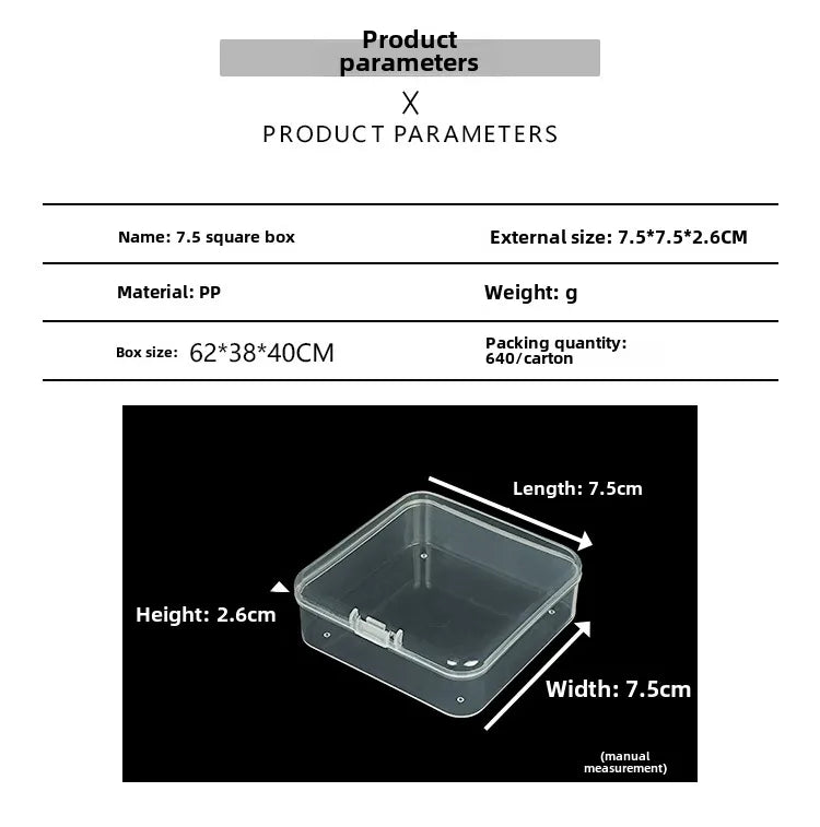 Transparent plastic packaging box hardware tools sample display box parts packaging box accessories Finishing Card storage box