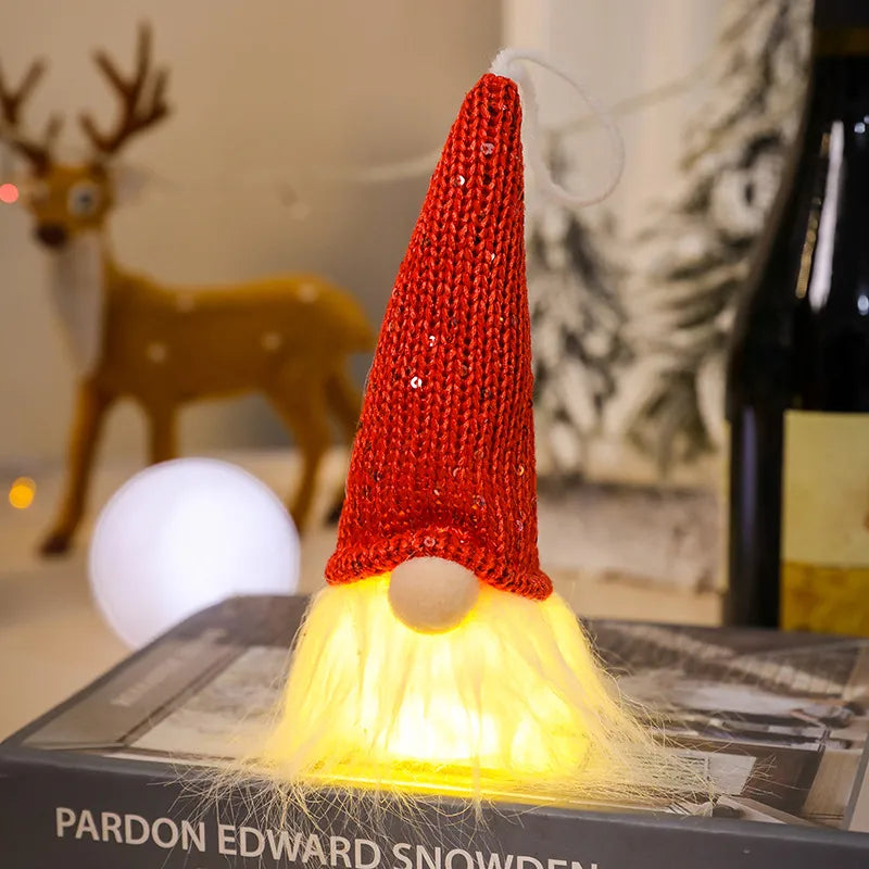Christmas Fashion Santa Claus Plastic Knitted Wool Party Decorative Props