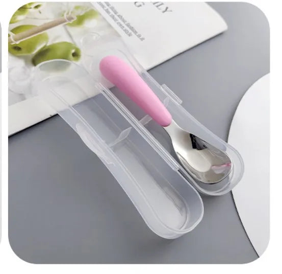 casual solid color stainless steel spoon 1 set